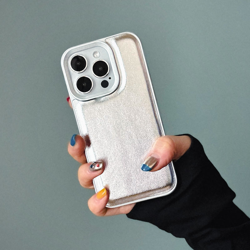 【iPhone14 Pro】シルバーパフケース