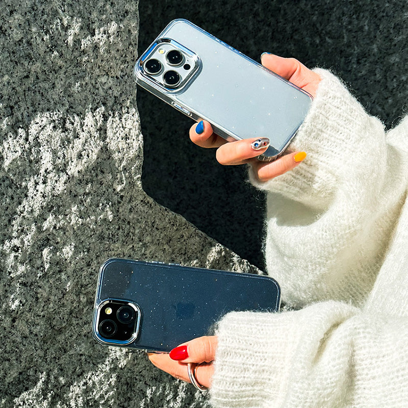 【iPhone15 Pro】クリアグリッターケース