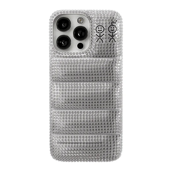 THE PUFFER CASE (RHINESTONES IN SILVER)