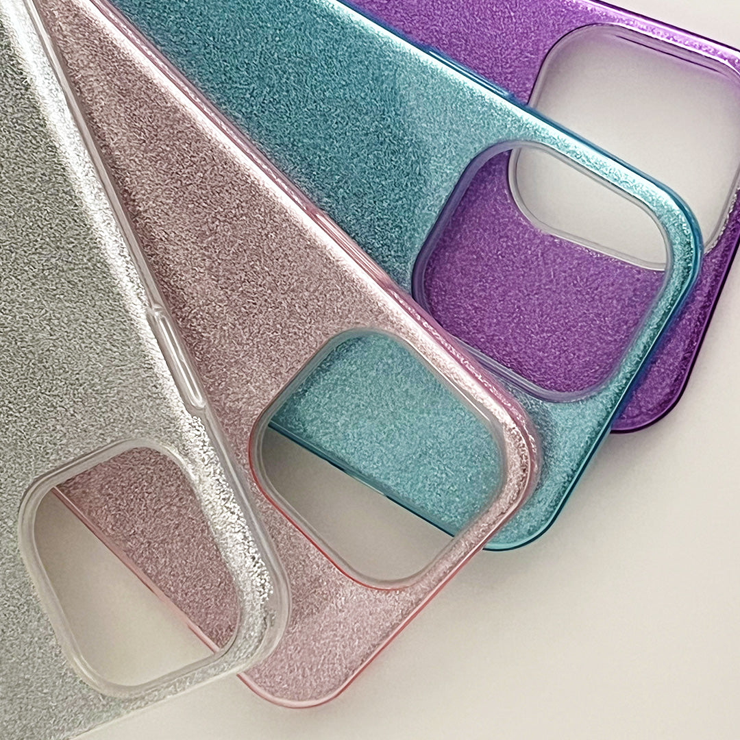 【iPhone 12/12Pro専用】シャイニー iPhone 背面ケース(ブルー)