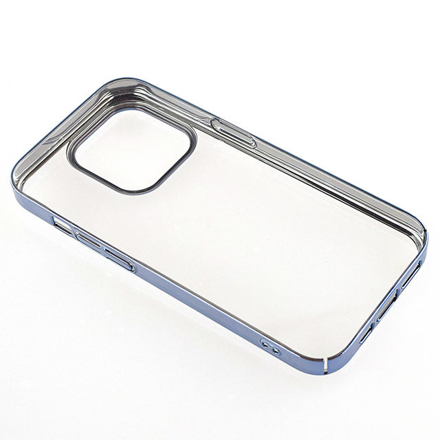 サイドメッキ クリアケース (ブルー)