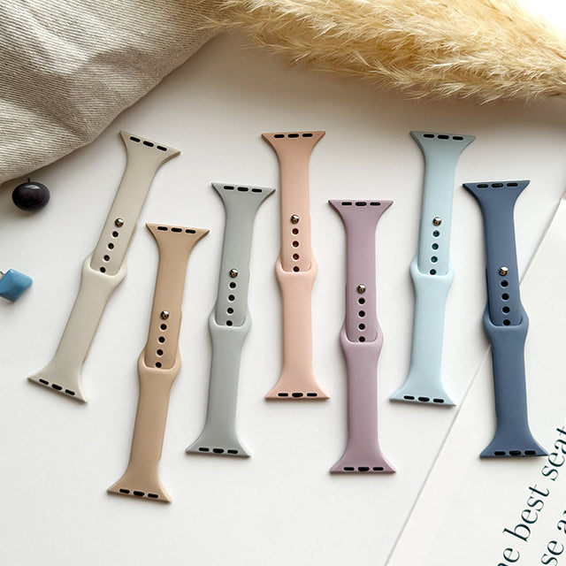 【Apple Watch バンド 41/40/38mm】スリムシンプルシリコンバンド (グレー) for Apple Watch SE(第2/1世代)/Series9/8/7/6/5/4/3/2/1