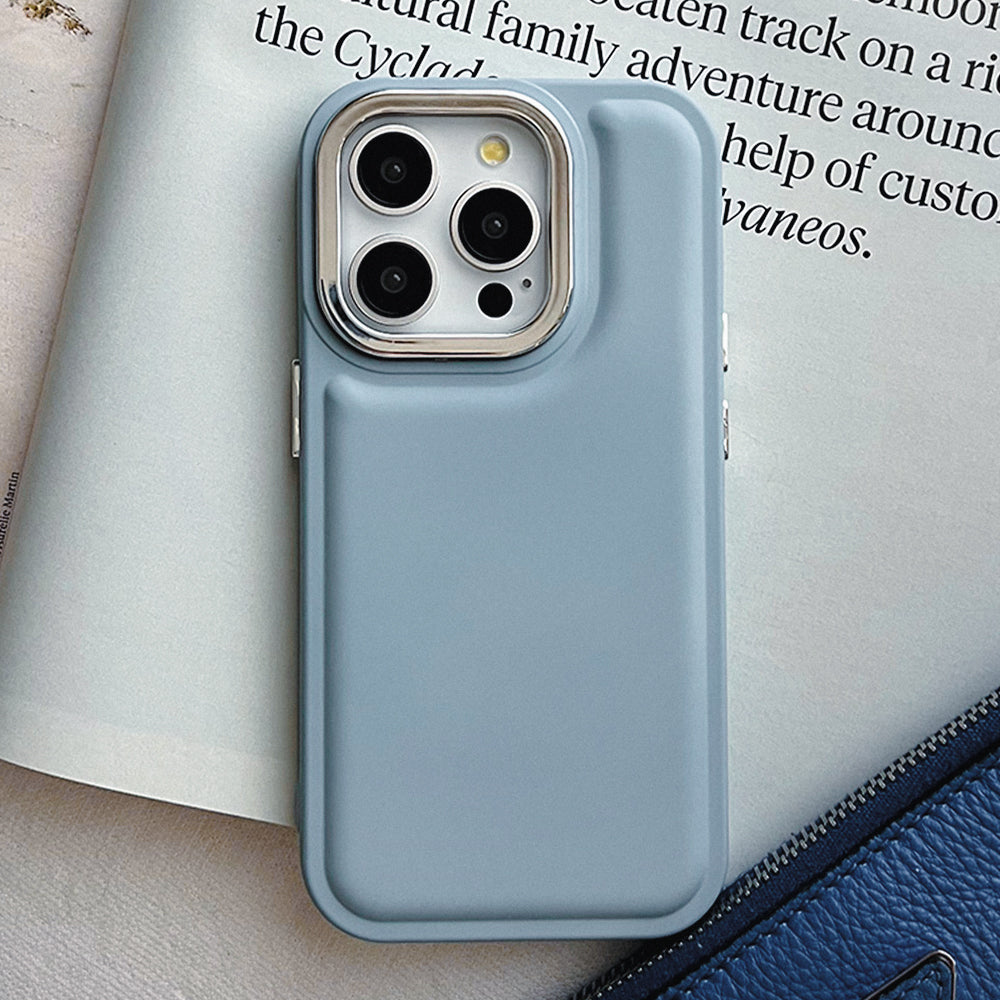 【iPhone15 Pro】ソフトパフケース (ブルー)