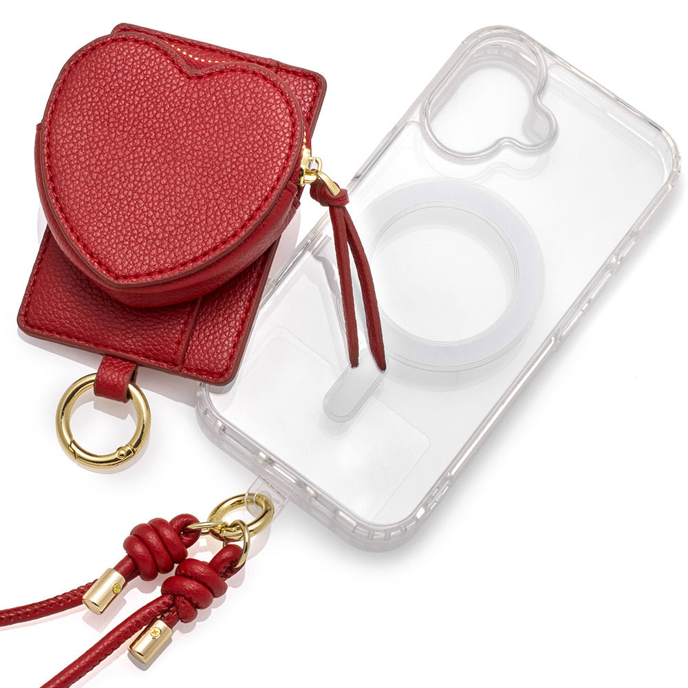 heart charm mag case (red)