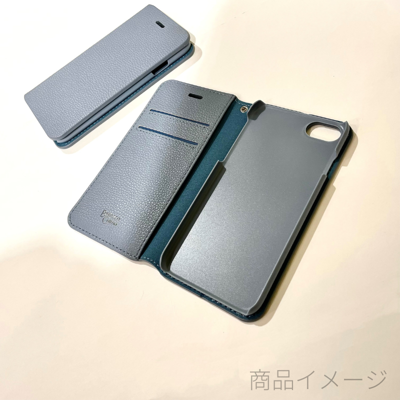 スタンド機能付き手帳型ケース iPhoneケース スマホケース(ミスティグレー)