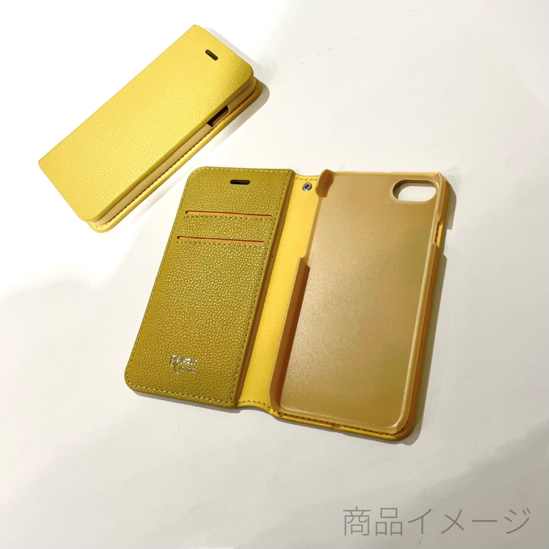 スタンド機能付き手帳型ケース iPhoneケース スマホケース(クロッカスイエロー)