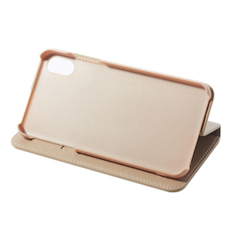 【iPhone XS Max専用】BOOK型 iPhone 手帳型ケース(ベージュ)