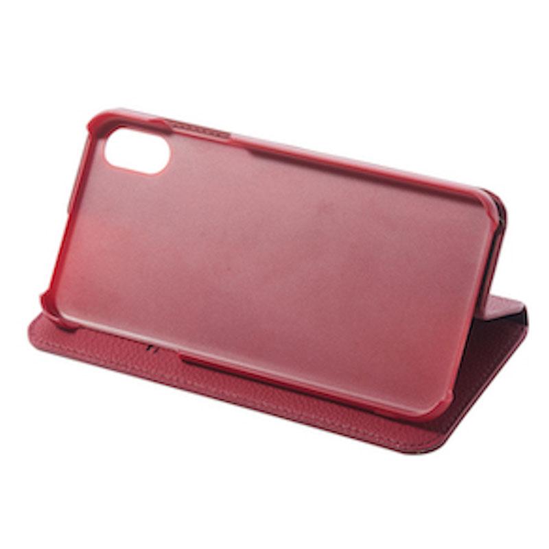 【iPhone XS Max専用】BOOK型 iPhone 手帳型ケース(レッド)