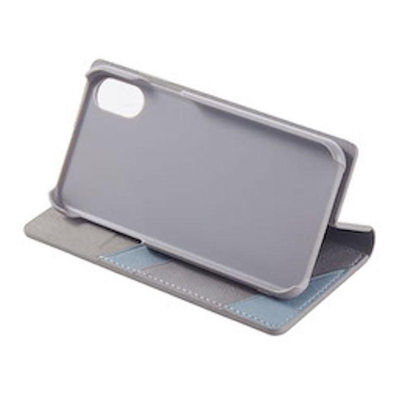 【iPhone XS/X専用】Bi-color iPhone 手帳型ケース(グレイ)