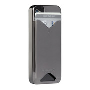 iPhone 4S/4 兼用 カードホルダー付ハードケース ID Case グロス・メタリック・シルバー