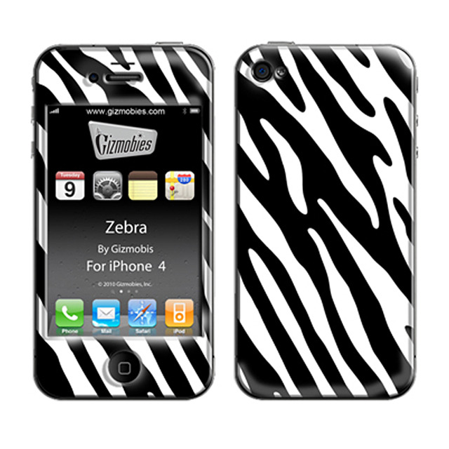 【iPhone4S/4 スキンシール】Zebra ギズモビーズ 
