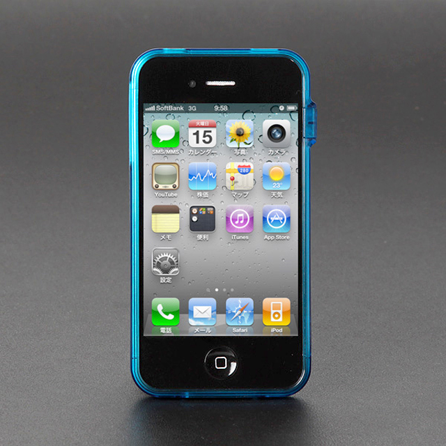 【iPhone4S/4】CAZE ThinEdge Clear frame case for iPhone 4 Bumper - Blueサブ画像