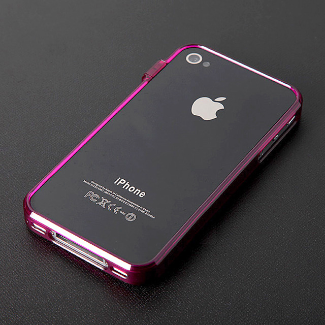 【iPhone4S/4】CAZE ThinEdge Clear frame case for iPhone 4 Bumper - Pink