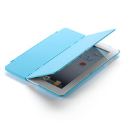 【iPad2 ケース】ハードケース スタンドタイプ ライトブルー