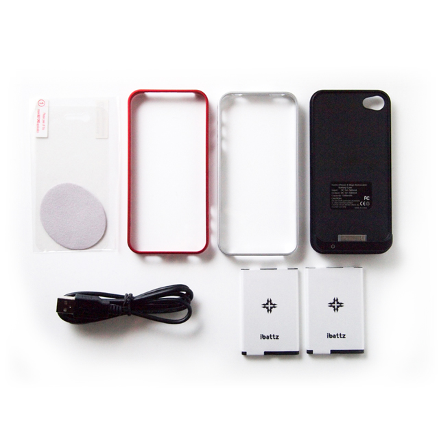 iBattz iPhone4S/4ハードケース 予備バッテリー2個付き Mojo Battery Case REMOVABLE ブラックサブ画像