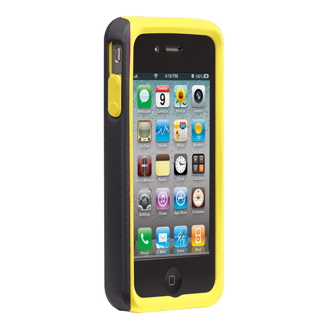 iPhone 4S/4 Hybrid Tough Case Black Yellowサブ画像