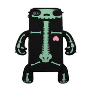 YETTIDE iPhone 4S/4 Character Sillicone Skin - Skeleton Suit Black