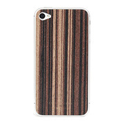 【iPhone4】PATCHWORKS Natural Wood Skin for iPhone 4 - Ebony Stripe