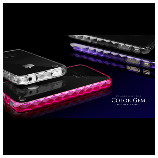 【iPhone4 ケース】Color Gem Jelly Ring for iPhone 4 Smoky Quartz ブラックサブ画像