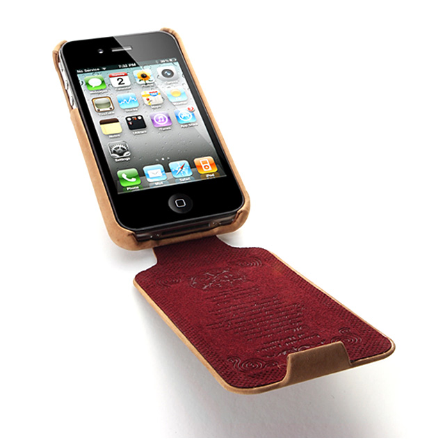 【iPhone4S/4 ケース】SGP Leather Case Vintage Edition for iPhone4 Brown Flatサブ画像