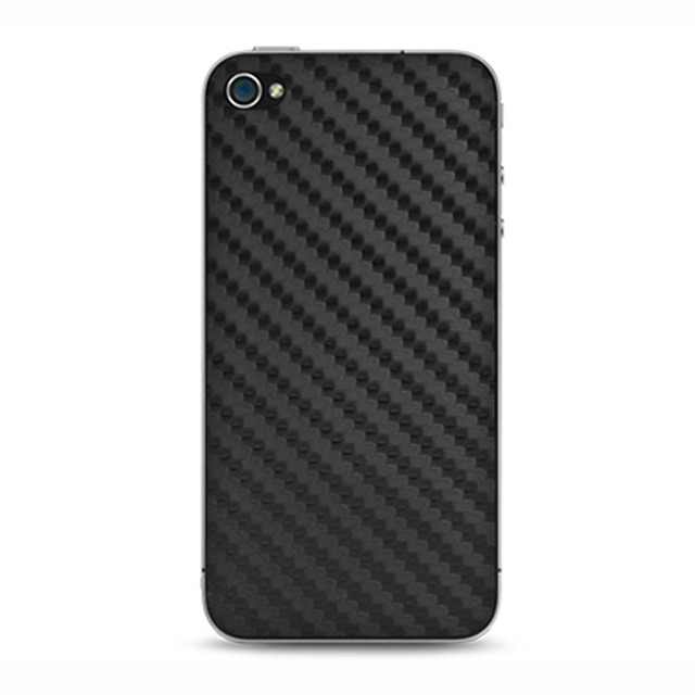 【iPhone4S/4 スキンシール】Faux Carbon fiber Protector