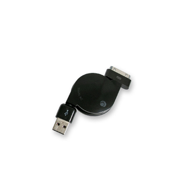 TRAVEL BIZ iPod/iPhone/iPad専用急速充電＆データ転送巻き取り式USBケーブル (カフェブラック)