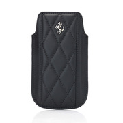 【iPhone4S/4/3G/3GS ケース】Ferrari GT Leather Modena Sleeve Case for iPhone ブラック