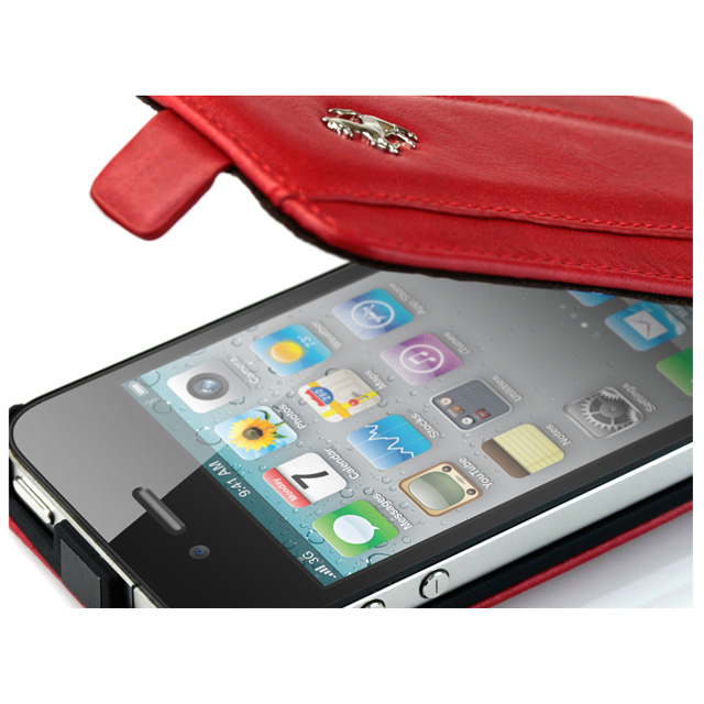 【iPhone4S/4 ケース】Ferrari GT Leather Modena Flip Case for iPhone 4 レッドサブ画像