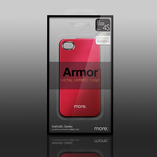 Armor Metal Hybrid Case for iPhone 4/4S Rouge?Blackサブ画像