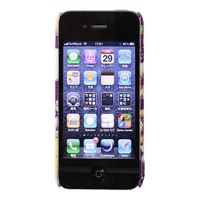 【iPhone 4S/4】KIMONO Case 着物ケース(賑い桜/紫)サブ画像