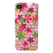 【iPhone 4S/4】KIMONO Case 着物ケース(桜麻の葉/桃)