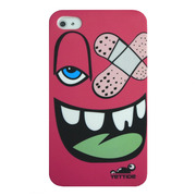 YETTIDE iPhone 4S / 4 Funny Face Case - Adhesive Plaster, Hot Pink