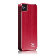 Case-Mate iPhone 4S / 4 Barely There Case Brushed Aluminum, Red