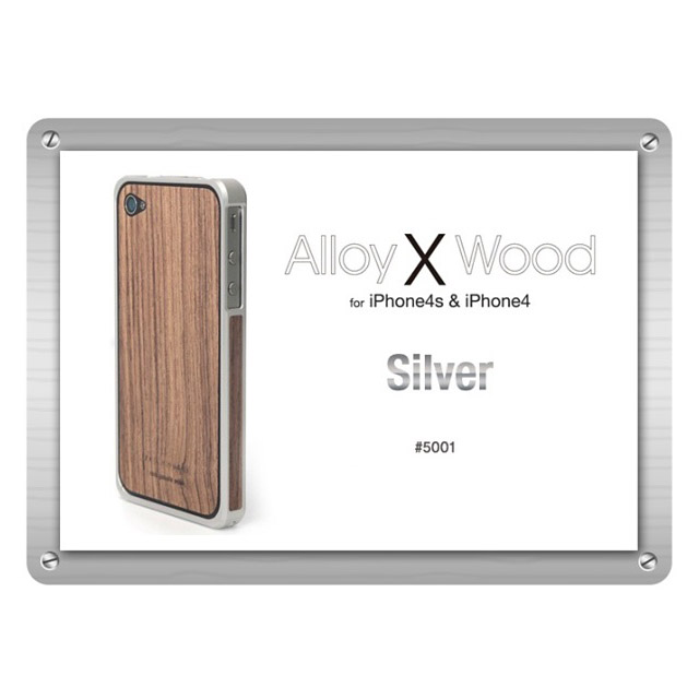 Alloy X Wood Bumper for iPhone 4/4S - Silver×Teakサブ画像