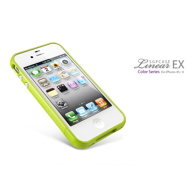 【iPhone4S/4 ケース】SGP Case Linear EX Color Series [Lime]サブ画像