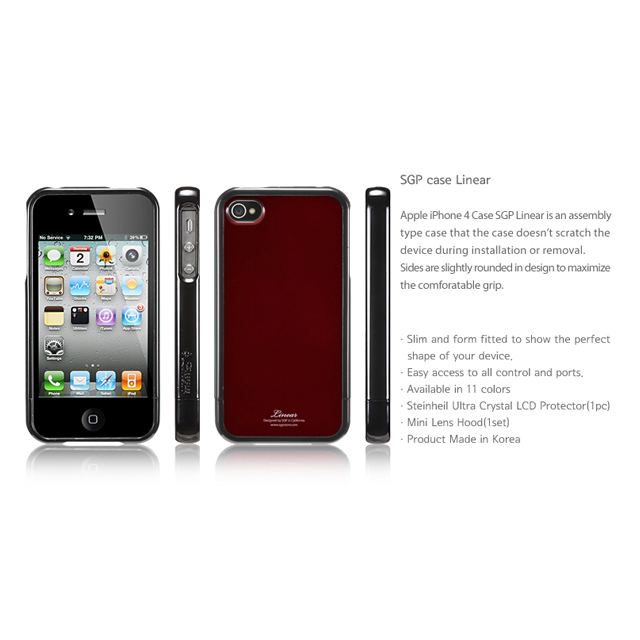 【iPhone4S/4 ケース】SGP Case Linear Color Series [Dante Red]サブ画像
