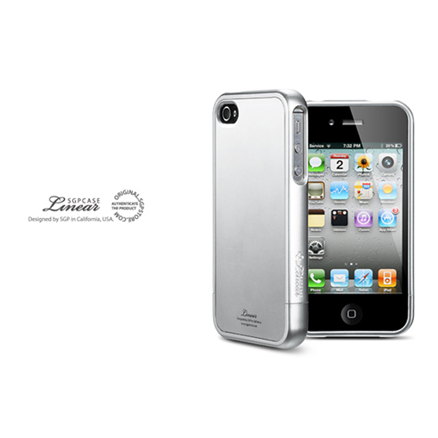【iPhone4S/4 ケース】SGP Case Linear Color Series [Satin Silver]サブ画像