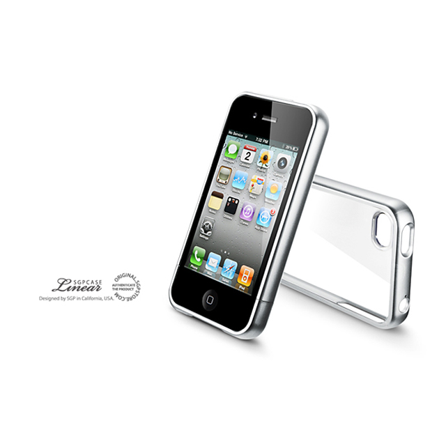 【iPhone4S/4 ケース】SGP Case Linear Crystal Series [Satin Silver]サブ画像