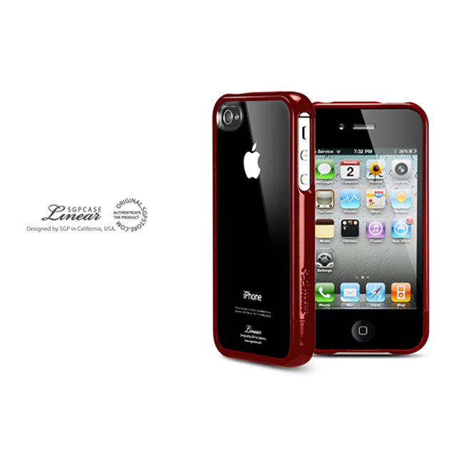 【iPhone4S/4 ケース】SGP Case Linear Crystal Series [Dante Red]サブ画像
