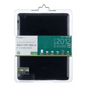 【iPad(第3世代)】iPad用セミハードケースセット (ブラック)