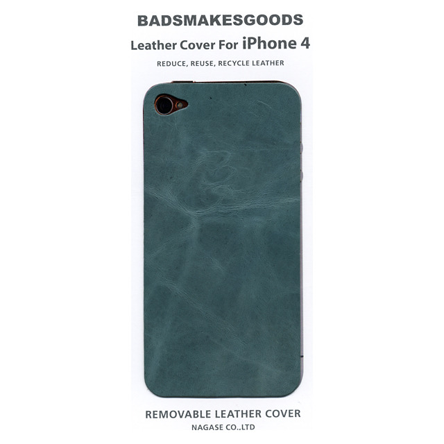 【iPhone4S/4 ケース】BADSMAKESGOODS レザーカバー (Turquoise)