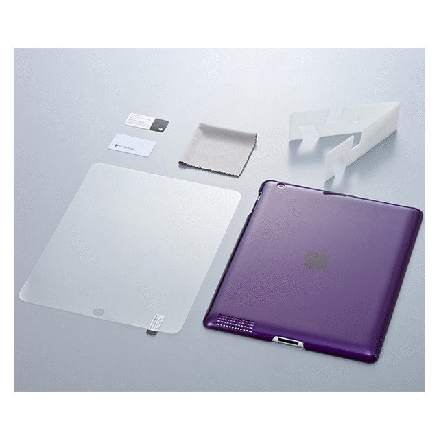 【iPad(第3世代) ケース】iPad用クリスタルカバーセット(ダークパープル)サブ画像