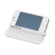 【iPhone4S/4 ケース】ケース付Bluetoothキーボード/英字配列/ホワイト