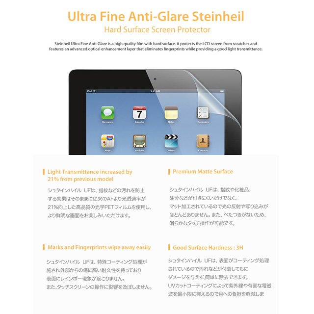 【iPad(第3世代/第4世代) フィルム】SPIGEN SGP The new iPad (第3世代) シュタインハイル UF ウルトラ・ファイン 指紋・反射防止サブ画像