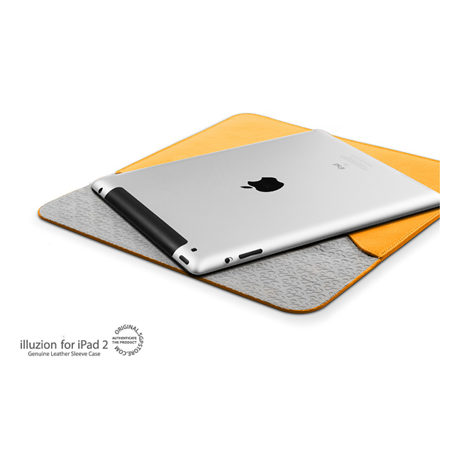 【iPad(第3世代/第4世代) iPad2 ケース】SPIGEN SGPレザーケース イリュージョン スリーブ [ソラリス・オレンジ]サブ画像