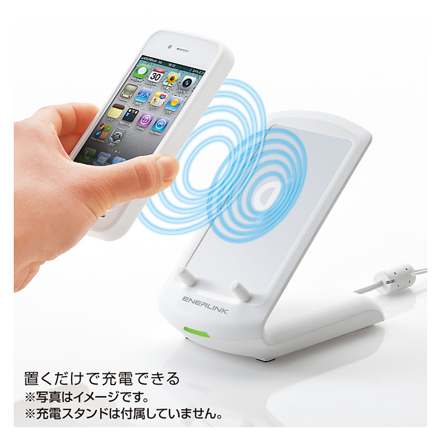 【iPhone4S/4 ケース】ワイヤレス充電レシーバーケース (ホワイト)サブ画像
