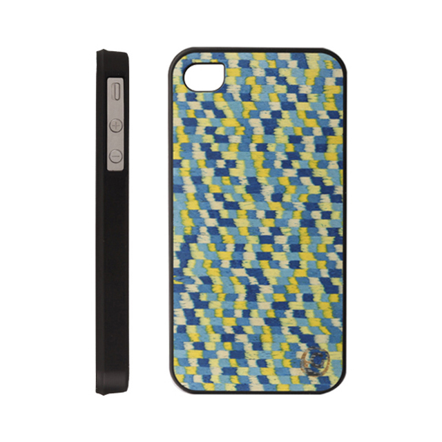 【iPhone4S/4 ケース】Real wood case Caleido Gogh Blue Touchサブ画像