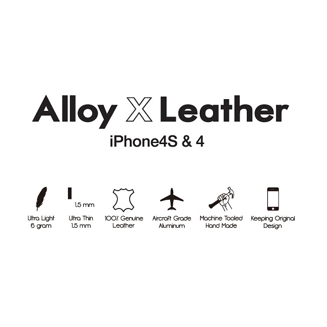 Alloy X Leather Bumper for iPhone 4/4S - Silverサブ画像