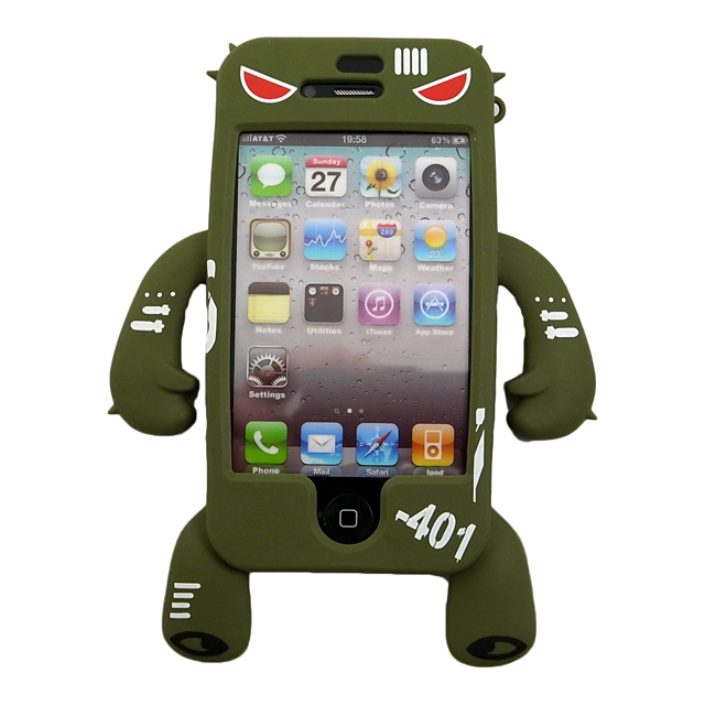 YETTIDE iPhone4S/4 Character Sillicone Skin - SV-401改Tank, Olive Drabサブ画像