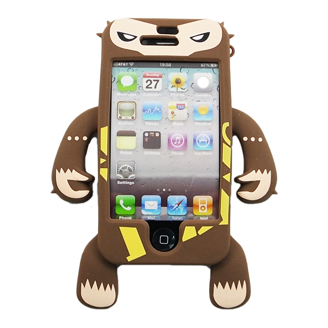YETTIDE iPhone4S/4 Character Sillicone Skin - Monkey Suit, Brownサブ画像